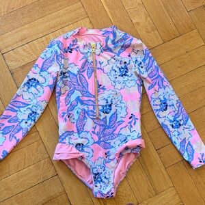 Lilly Pulitzer Pink and Blue Floral Kids One Piece